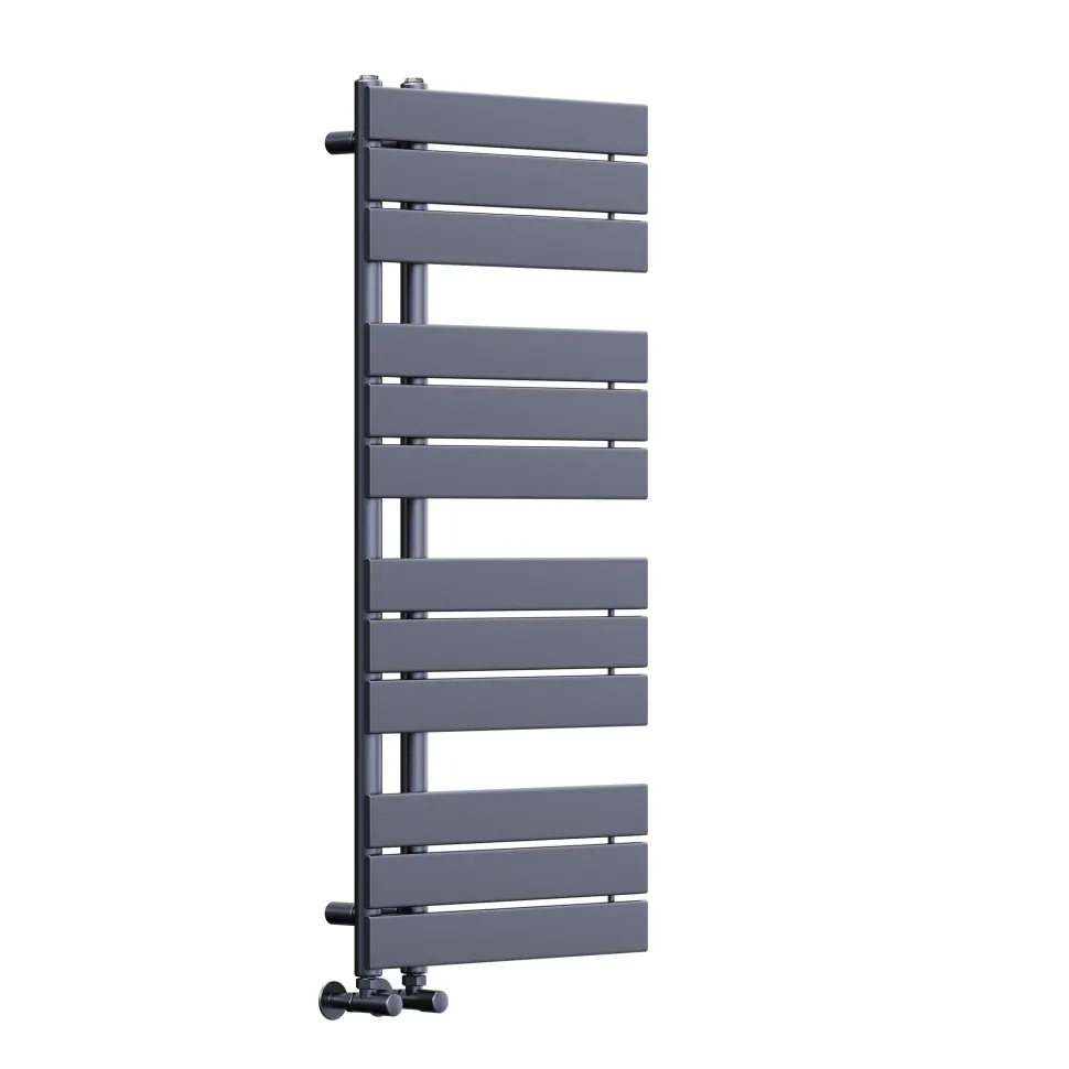 Toasty Haven Anthracite Flat Panel Offset Heated Towel Rail