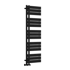 Toasty Haven Matt Black Flat Panel Offset Heated Towel Rail - 1290 x 500mm