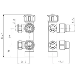 Toasty H-Block Thermostatic Chrome Twin Valve