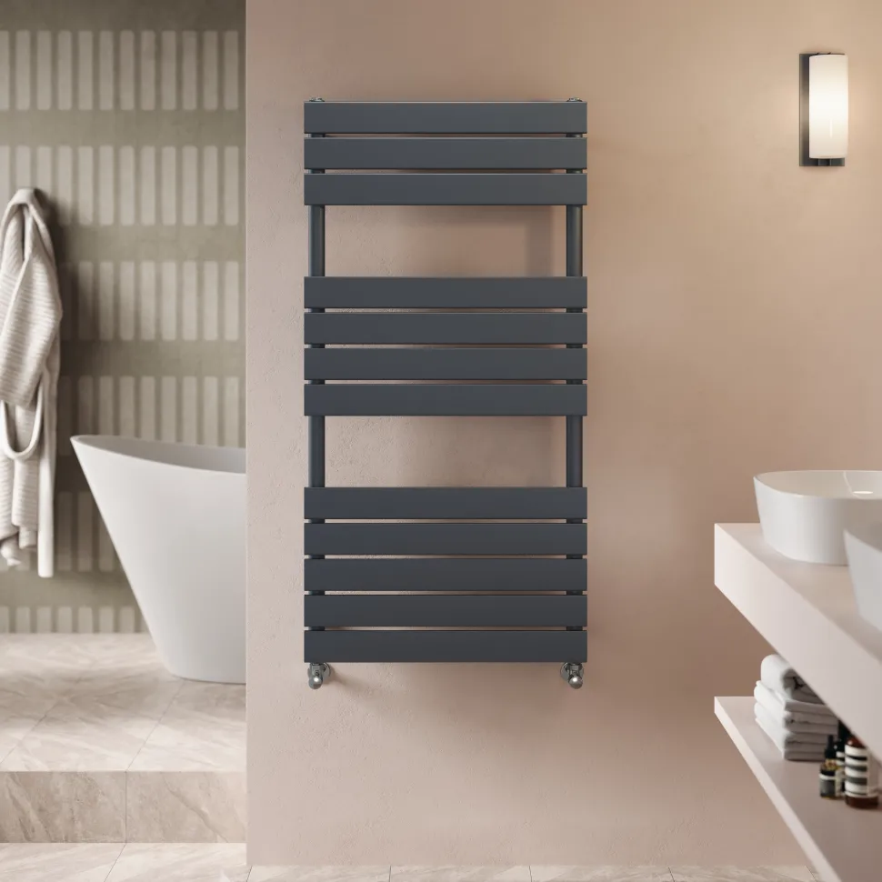 Toasty Hush Anthracite Flat Panel Heated Towel Rail