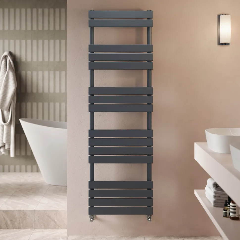 Toasty Hush Anthracite Flat Panel Heated Towel Rail