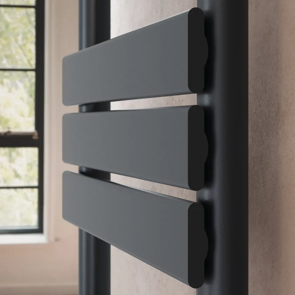 Toasty Hush Anthracite Flat Panel Heated Towel Rail