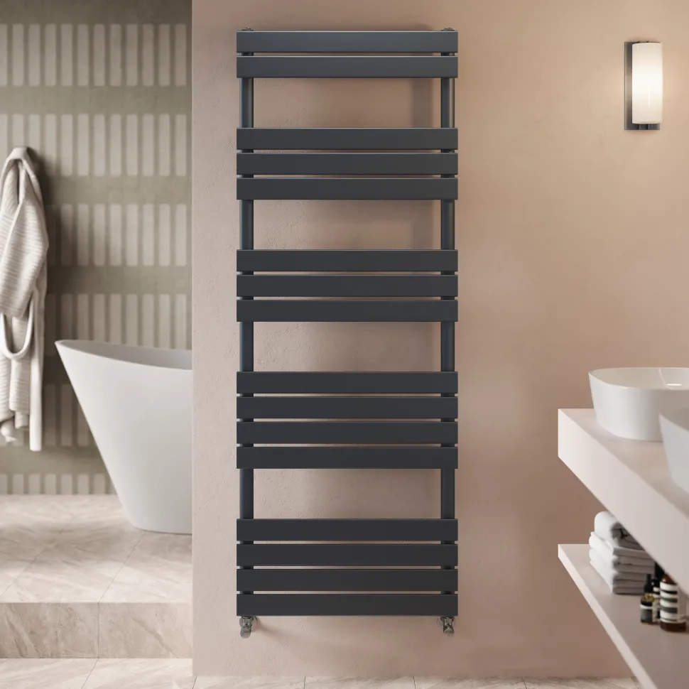 Toasty Hush Anthracite Flat Panel Heated Towel Rail
