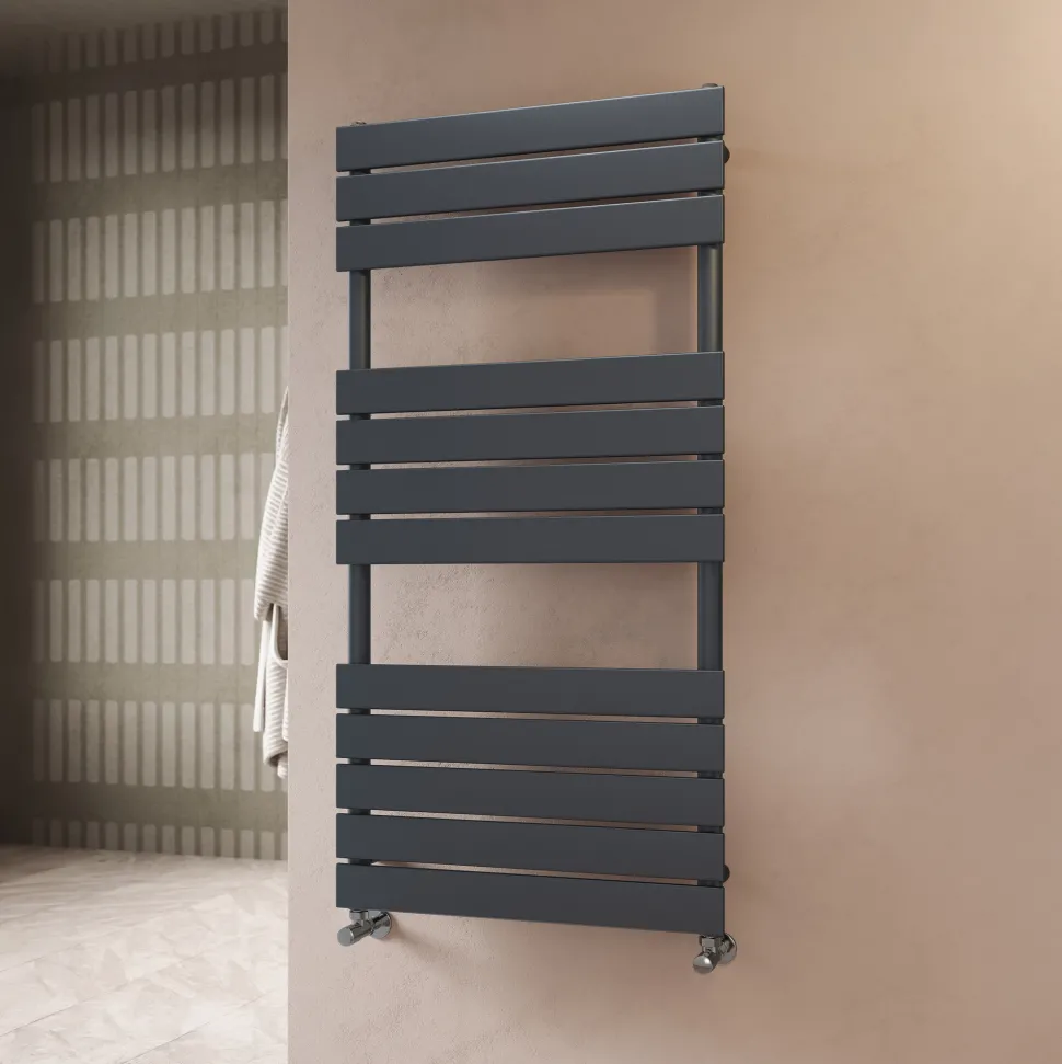 Toasty Hush Anthracite Flat Panel Heated Towel Rail