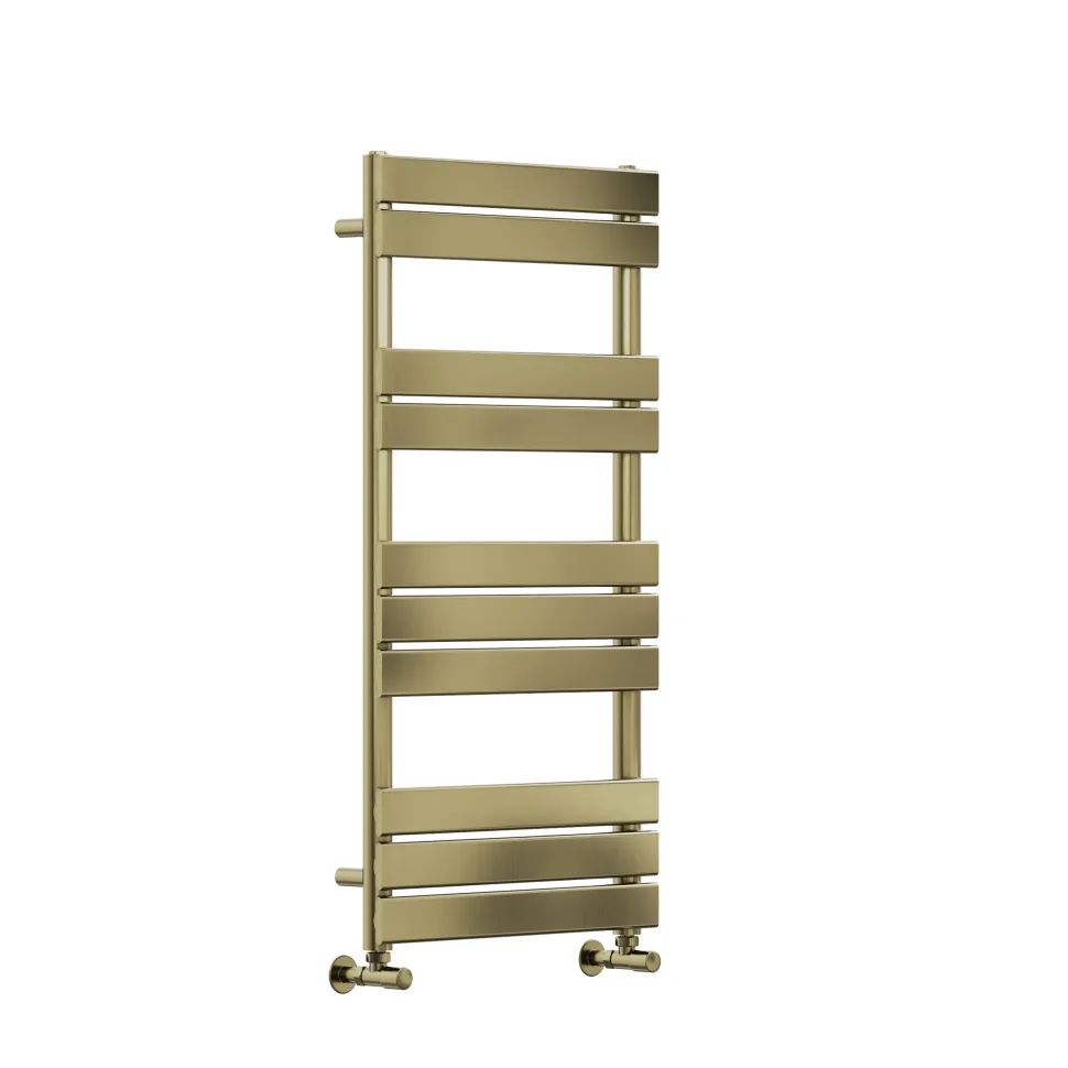 Toasty Hush Brushed Brass Flat Panel Heated Towel Rail