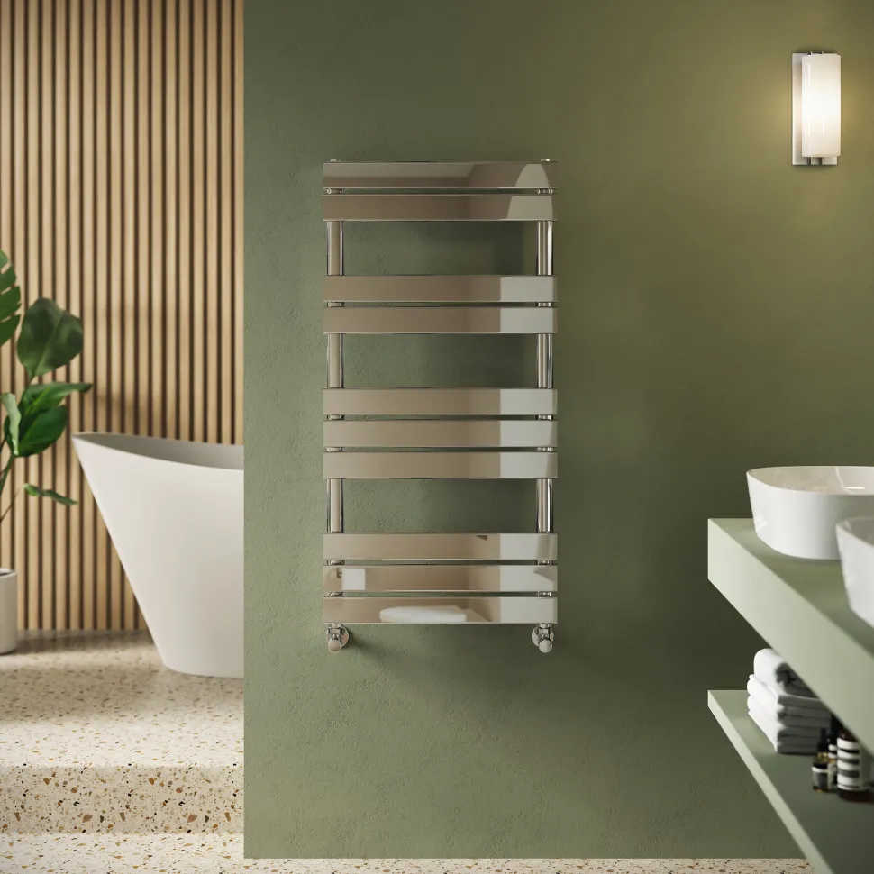 Toasty Hush Chrome Flat Panel Heated Towel Rail