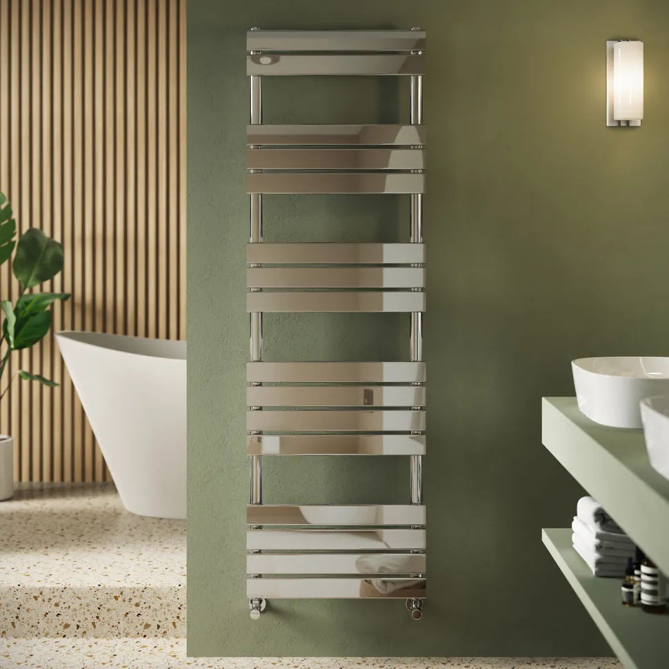Toasty Hush Chrome Flat Panel Heated Towel Rail