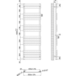 Toasty Hush Chrome Flat Panel Heated Towel Rail