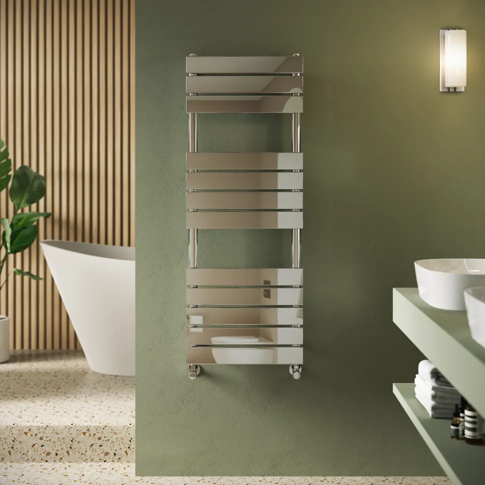 Toasty Hush Chrome Flat Panel Heated Towel Rail