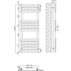 Toasty Hush Chrome Flat Panel Heated Towel Rail