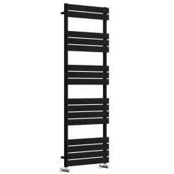 Toasty Hush Matt Black Flat Panel Heated Towel Rail