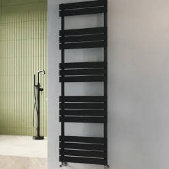 Toasty Hush Matt Black Flat Panel Heated Towel Rail