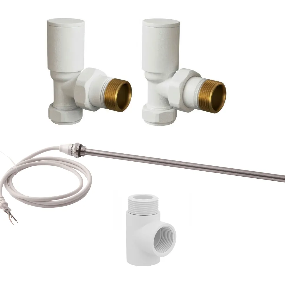 Toasty Matt White Dual Fuel Kit With Manual Element, Valves And T-Piece