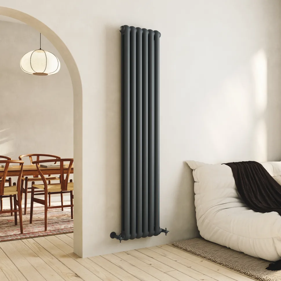 Toasty Mellow Anthracite Vertical 2 Column Radiator