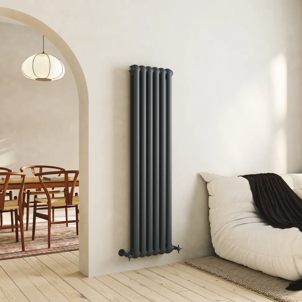 Toasty Mellow Anthracite Vertical 2 Column Radiator