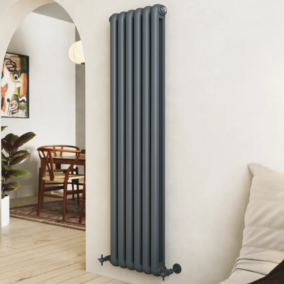 Toasty Mellow Anthracite Vertical 2 Column Radiator