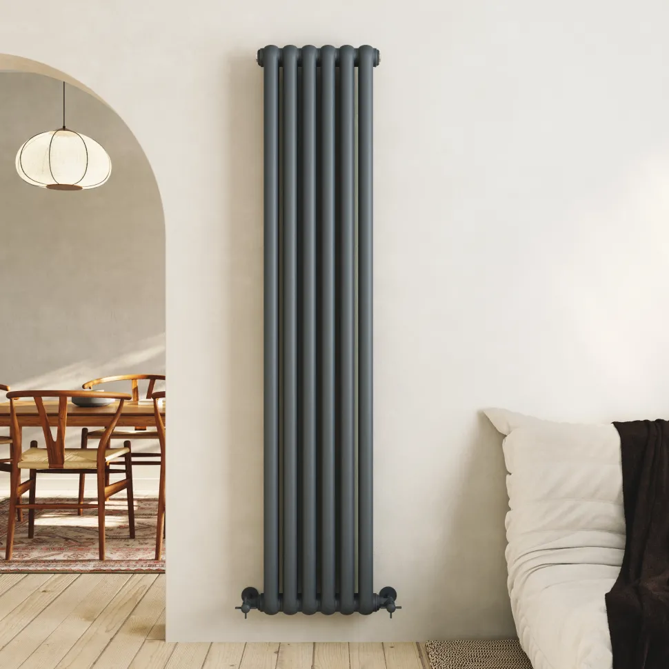 Toasty Mellow Anthracite Vertical 2 Column Radiator