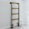 Toasty Merrin Antique Brass Floorstanding Traditional Heated Towel Rail - 1195 x 500mm