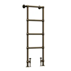 Toasty Merrin Antique Brass Floorstanding Traditional Heated Towel Rail - 1195 x 500mm