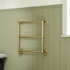 Toasty Merrin Brushed Brass Wall Hung Traditional Heated Towel Rail - 660 x 660mm