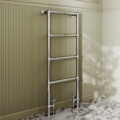 Toasty Merrin Chrome Floorstanding Traditional Heated Towel Rail