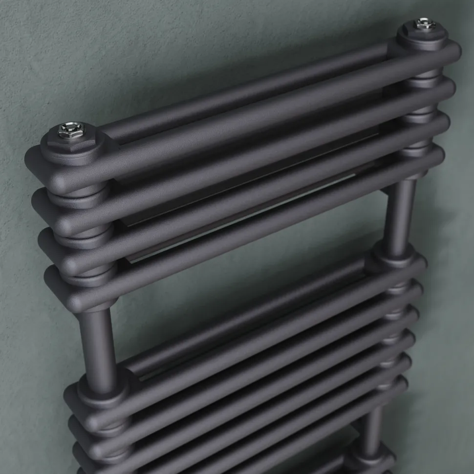 Toasty Montford Anthracite Traditional Column Electric Heated Towel Rail with Heating Element