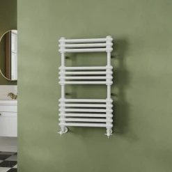 Toasty Montford White Traditional Column Heated Towel Rail
