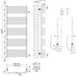 Toasty Nest Brushed Brass Electric Heated Towel Rail with Heating Element