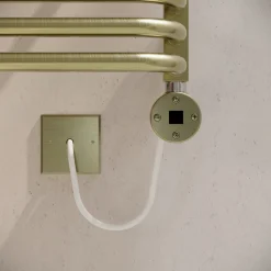 Toasty Nest Brushed Brass Electric Heated Towel Rail with Heating Element