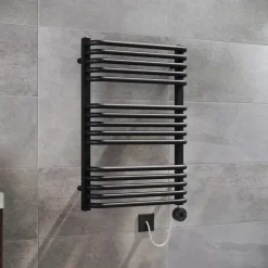 Toasty Nest Matt Black Electric Heated Towel Rail with Heating Element