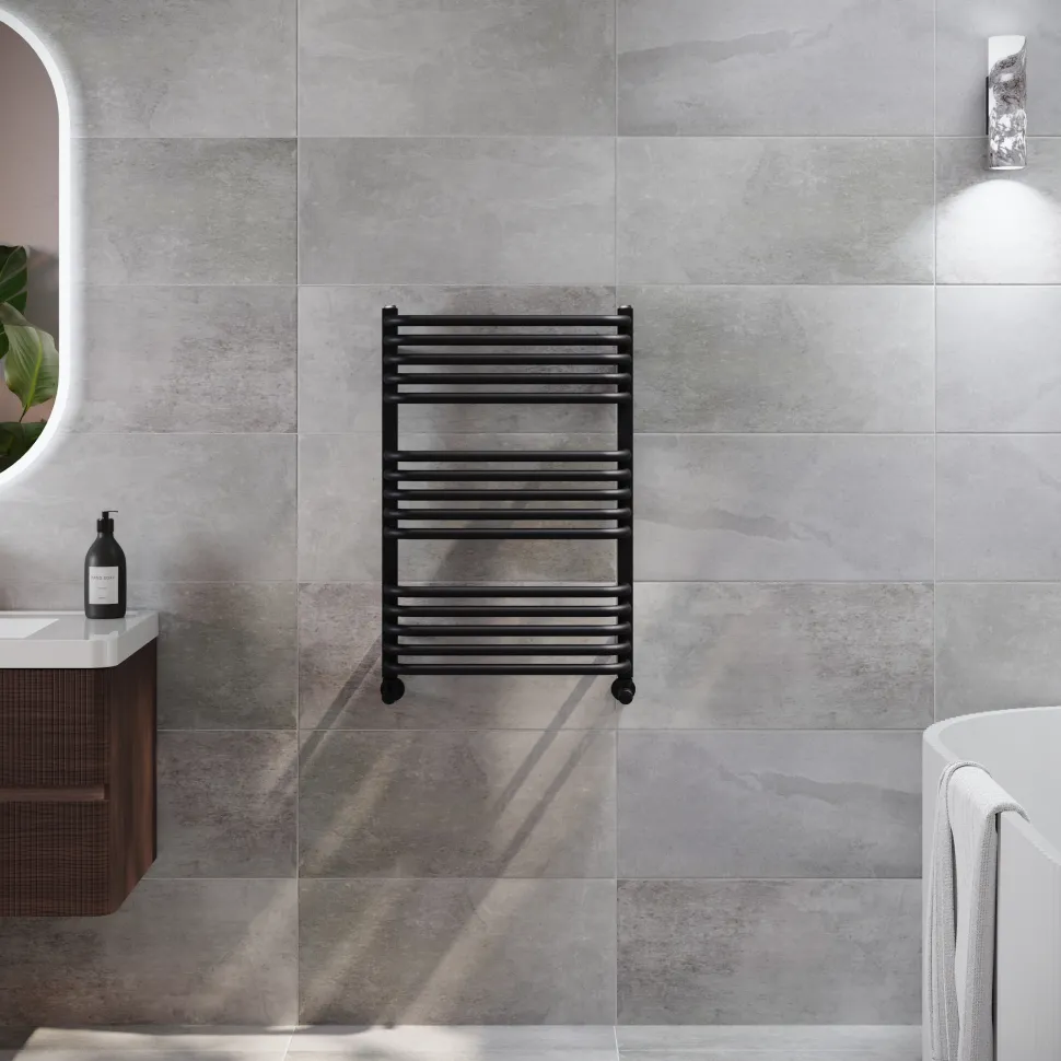 Toasty Nest Matt Black Heated Towel Rail