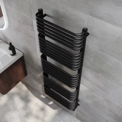 Toasty Nest Matt Black Heated Towel Rail