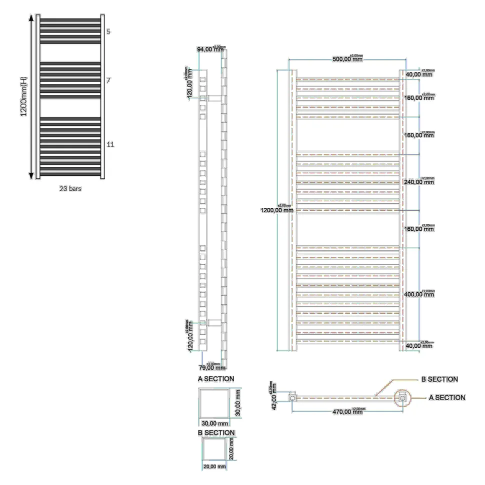Toasty Oren Chrome Heated Towel Rail