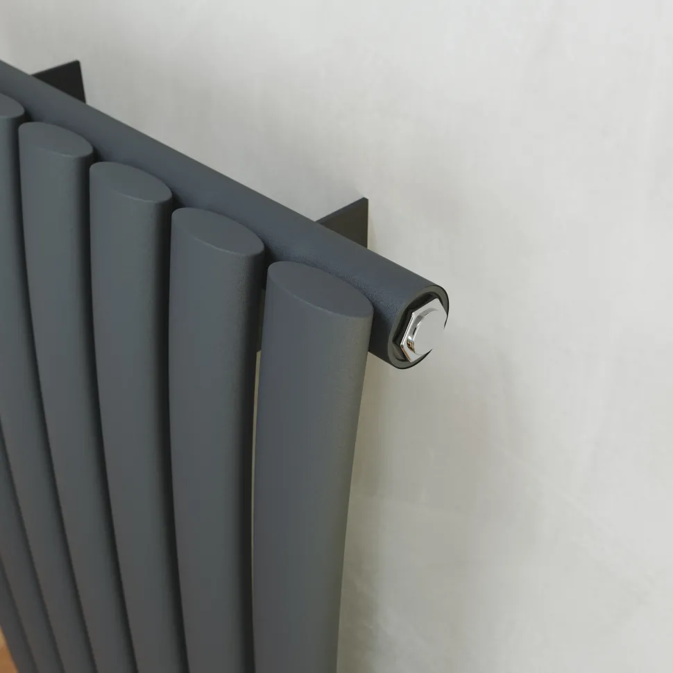 Toasty Plume Anthracite Vertical Wave Radiator - 1800 x 415mm