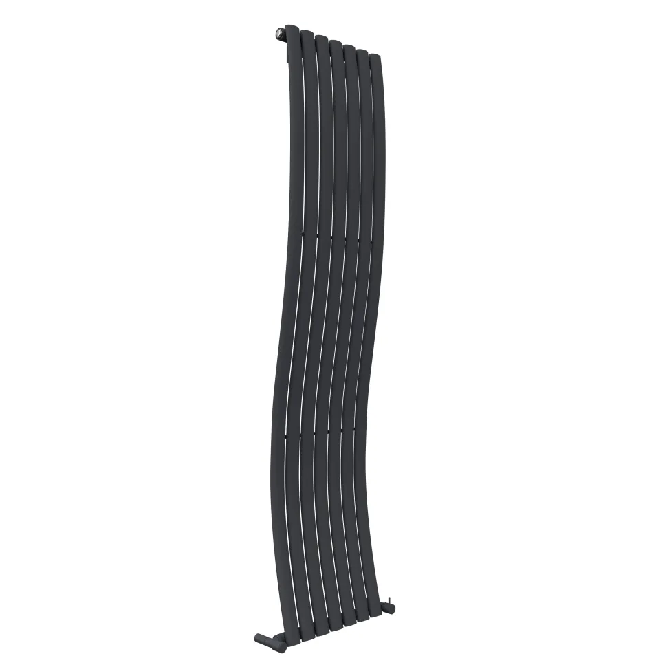 Toasty Plume Anthracite Vertical Wave Radiator - 1800 x 415mm