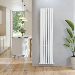 Toasty Plume White Vertical Wave Radiator - 1800 x 415mm