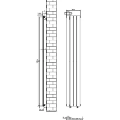 Toasty Radiance Anthracite Flat Panel Vertical Radiator