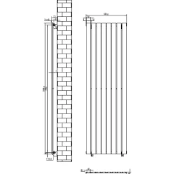 Toasty Radiance Anthracite Flat Panel Vertical Radiator