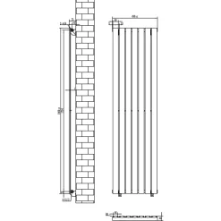Toasty Radiance Anthracite Flat Panel Vertical Radiator