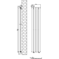 Toasty Radiance Anthracite Flat Panel Vertical Radiator