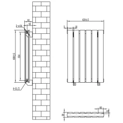 Toasty Radiance Anthracite Flat Panel Horizontal Radiator