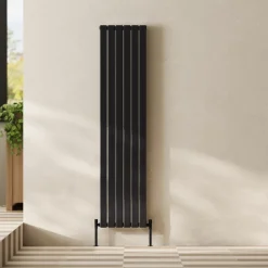 Toasty Radiance Matt Black Flat Panel Vertical Radiator