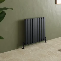 Toasty Radiance Matt Black Flat Panel Horizontal Radiator