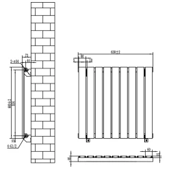 Toasty Radiance Matt Black Flat Panel Horizontal Radiator