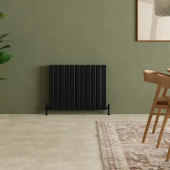 Toasty Radiance Matt Black Flat Panel Horizontal Radiator