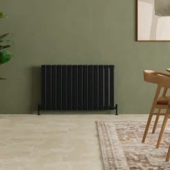 Toasty Radiance Matt Black Flat Panel Horizontal Radiator