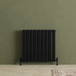 Toasty Radiance Matt Black Flat Panel Horizontal Radiator