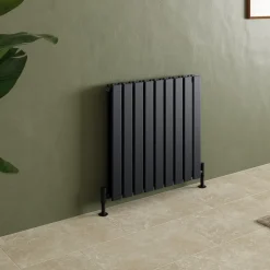 Toasty Radiance Matt Black Flat Panel Horizontal Radiator