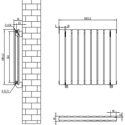 Toasty Radiance Matt Black Flat Panel Horizontal Radiator