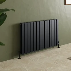 Toasty Radiance Matt Black Flat Panel Horizontal Radiator